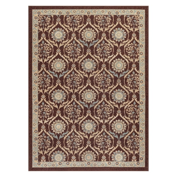 tayse majesty leola brown transitional area rug - (2 x 8)