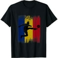 thumbnail image 1 of team T-Shirt Romania Soccer Romanian Football Romania futbol mens t shirt，black，women，funny，misfits，men，journey，t-shirt, 1 of 4