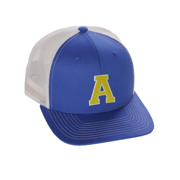 team sports custom initial letter a trucker hat adjustable snapback baseball cap