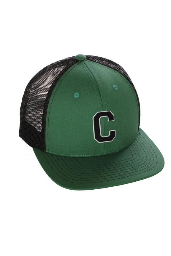 team sports custom initial letter c trucker hat adjustable snapback baseball cap