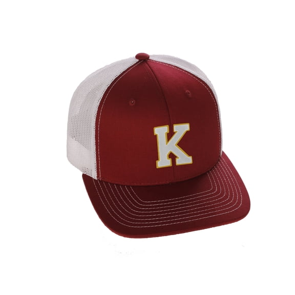team sports custom initial letter k trucker hat adjustable snapback baseball cap
