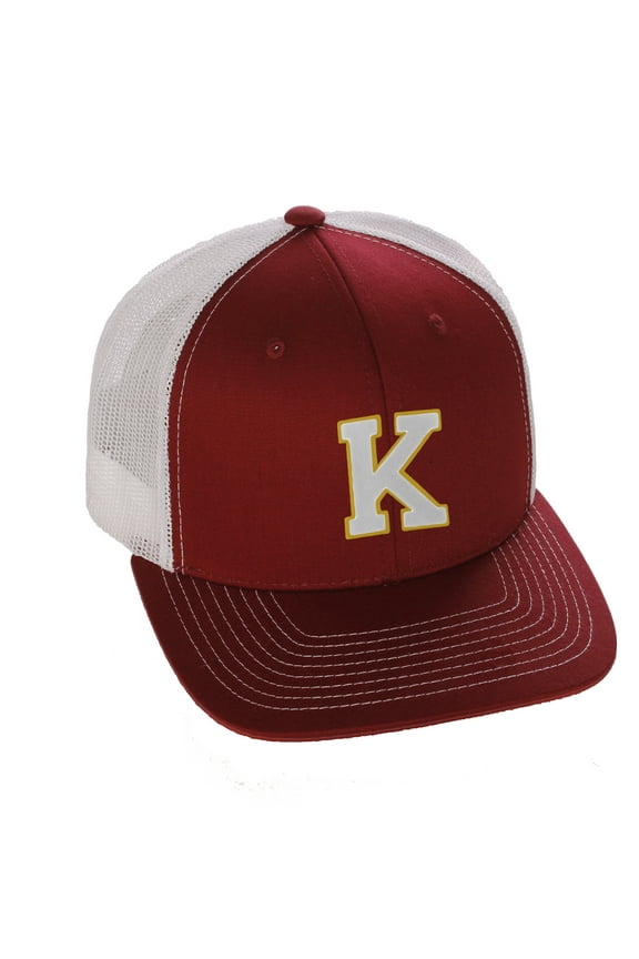 team sports custom initial letter k trucker hat adjustable snapback baseball cap
