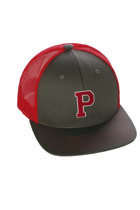 team sports custom initial letter p trucker hat adjustable snapback baseball cap