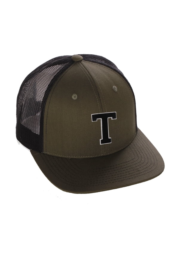 team sports custom initial letter t trucker hat adjustable snapback baseball cap