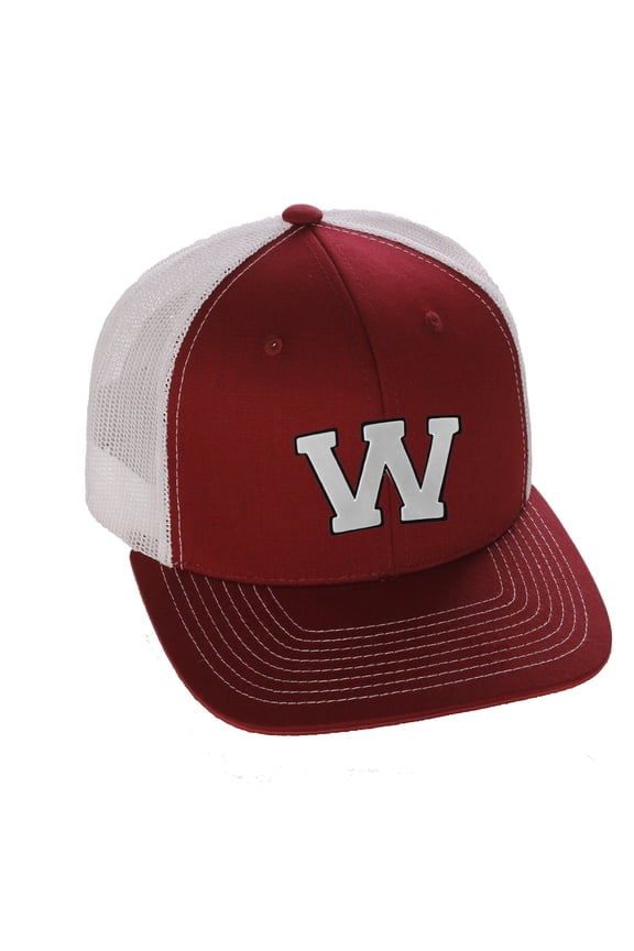 team sports custom initial letter w trucker hat adjustable snapback baseball cap