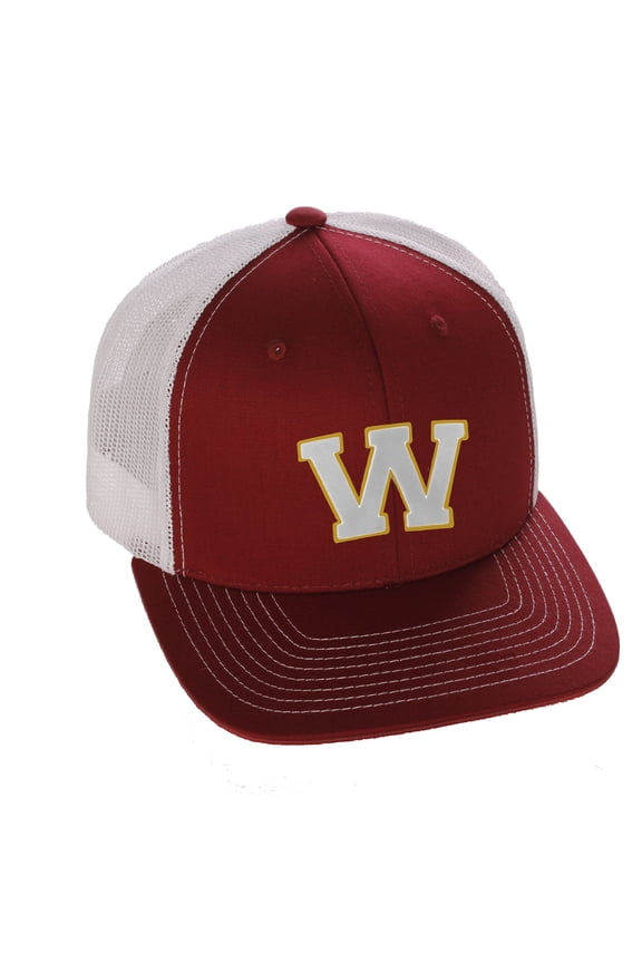 team sports custom initial letter w trucker hat adjustable snapback baseball cap