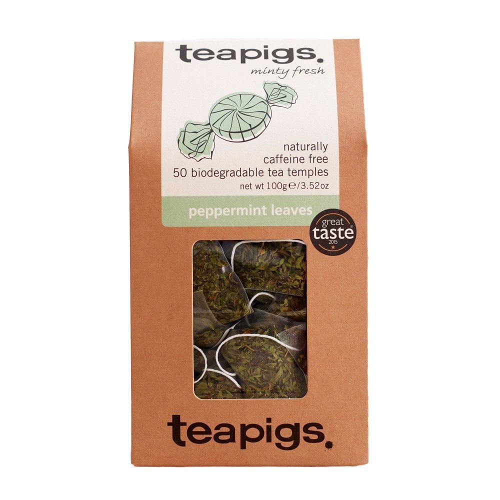 teapigs Peppermint Tea Bags, 50 Count, Naturally Caffeine Free, Fresh
