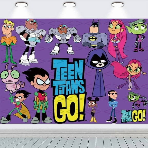 teen titans go Backdrop Banner Party Supplies Poster Movie Theme Background for Photography Birthday Decorations