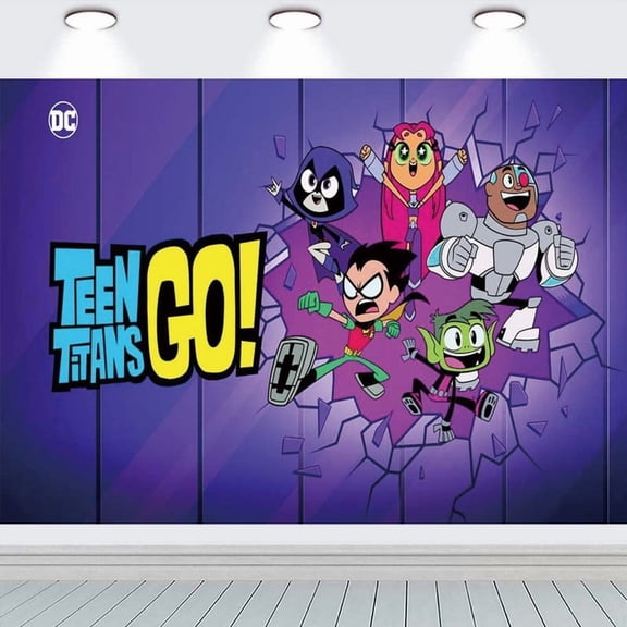 teen titans go Backdrop Banner Party Supplies Poster Movie Theme Background for Photography Birthday Decorations