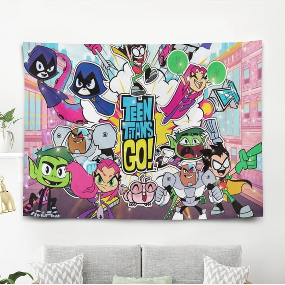 teen titans go Tapestry Backdrop Background Poster Gift for Bedroom for Room Bedroom Girls Fans Background Banner Party Birthday Supplies Decor 59"39"