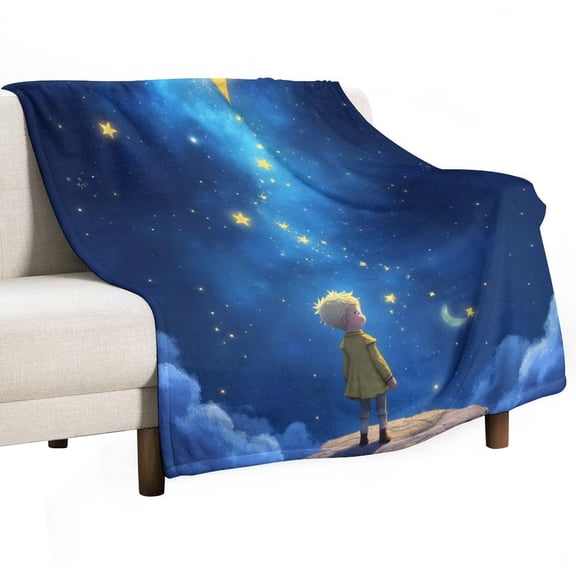teenager Watching Stars Throws Blankets for Sofa Bed Winter Plush Warm Blanket Holiday Gifts