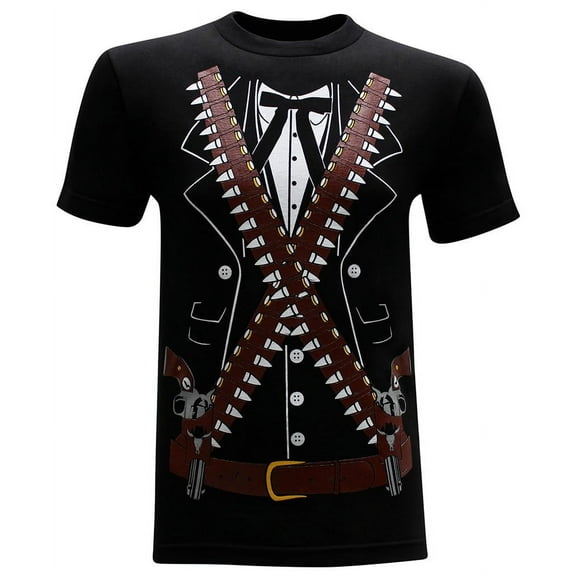 tees geek Mexican Pistolero Graphic Men's T-Shirt - (Small) - Black