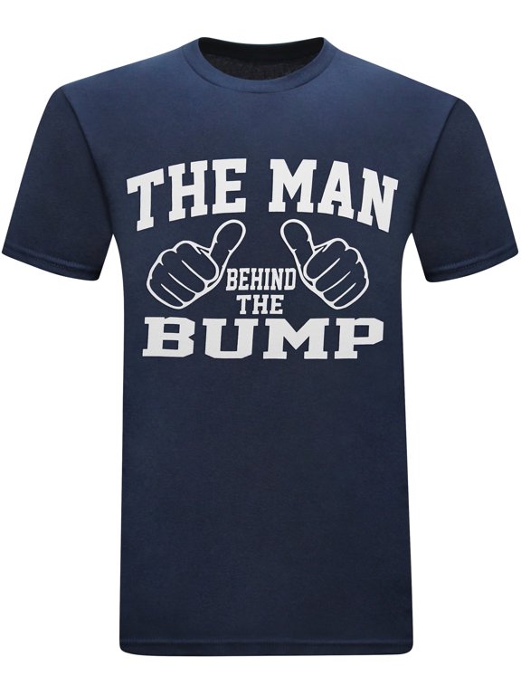 The Man Behind The Bump Funny Humor Expected Dad Father's Day T-Shirt (Large) - Navy