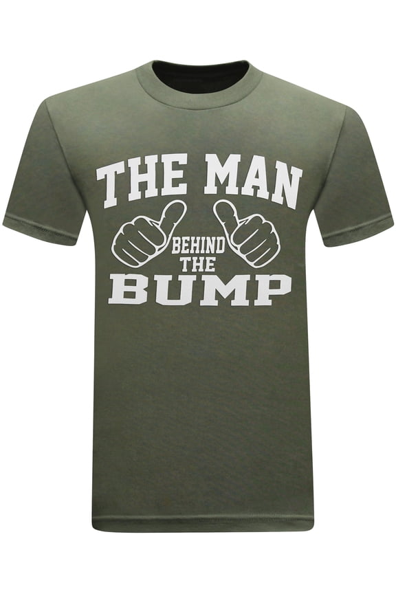 The Man Behind The Bump Funny Humor Expected Dad Father's Day T-Shirt (X-Large) - Army Green