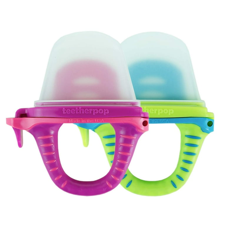 teetherpop New 2 Pack Fillable Freezable Baby Teether for Breastmilk Purees Water Smoothies Juice More