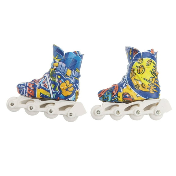 tegongse 1 Pair Finger Shoe Cute Skate Board Scooter for Doll Shoe Toy Fingerboarding Sneaker Mini Roller Skates Ice Skates