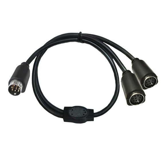 tegongse 1 to 2 Double Output 8Pin DIN Splitter Cable 8 Pin S-Video Cord for Music Gear Enhances Auditory Transmission