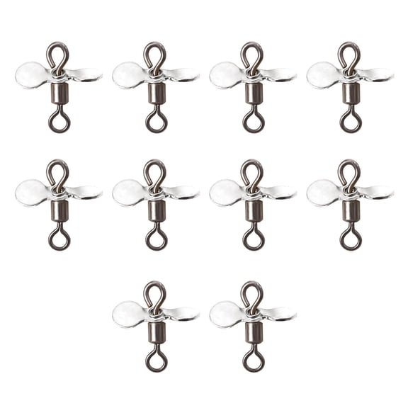 tegongse 10Pcs Stainless Spinnerbait Props DIY Fishing Lures Hook Baits Fly Propeller Topwater Fishing Lures Fishing Accessory