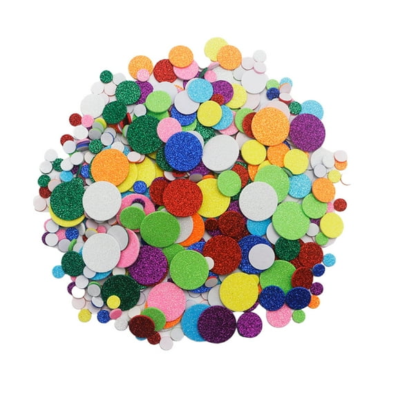 tegongse 160 Pcs Glittering Foam Round Sticker Adhesive Circles Sticker Decal Wall Sticker for Scrapbooks Cards Party Decoration