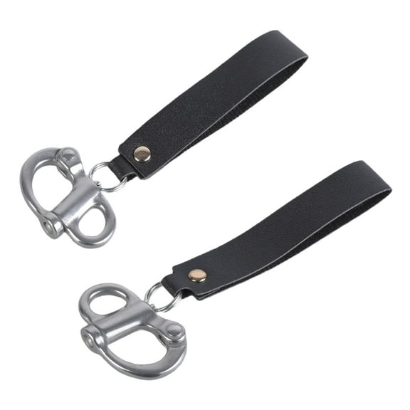 tegongse 2Pcs SCBA Mask Quick Release Clip Quick Release Snap Shackle with Leather Handle for SCBA Mask Firefighter Accessories
