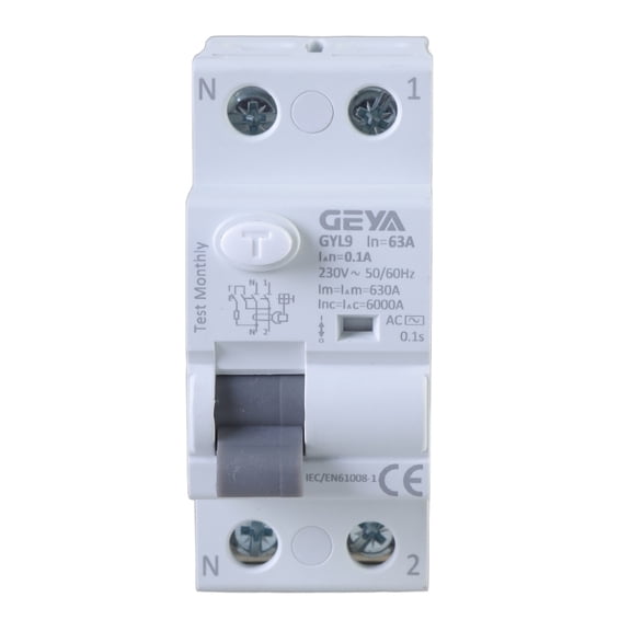 tegongse 30/100/300mA Electromagnetic Residual Current Circuit Breaker 2P 63A Residual Current Device Replacement Safety Switches