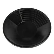 tegongse 38cm/15inches Gold Pan Polypropylene Dual Riffle Gold Pan River Tool Prospecting Mining Nuggets Black Easy Using