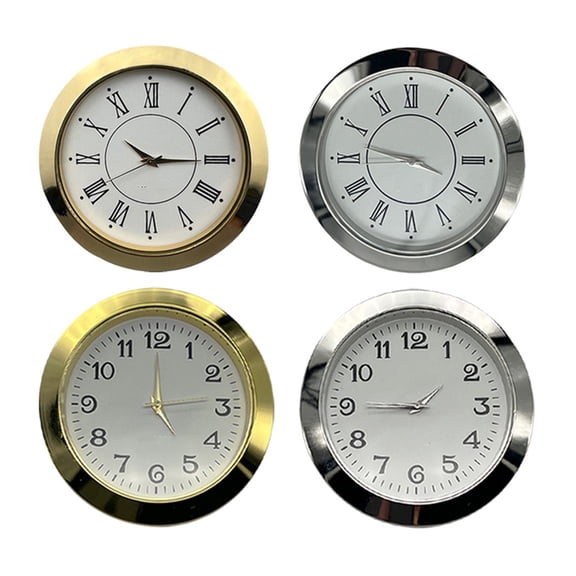 tegongse 4Pcs 55mm Quartzs Clock Inserts with Arabic or Roman Numerals for Clockmakers and Collectors Craft Projects Accessories