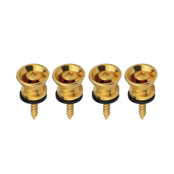 tegongse 4Pcs Electric Bass Guitar Straplocks Guitar Strap Locks Heavy Duty Metal Button Security Straplock Guitar Part