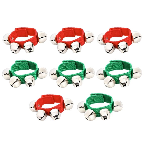 tegongse 8Pcs Multicolor Wrist Band Wrist Bells Ankle Bells Musical Rhythm Bracelet Foot Ankle Bells Rattles Instrument for Kids