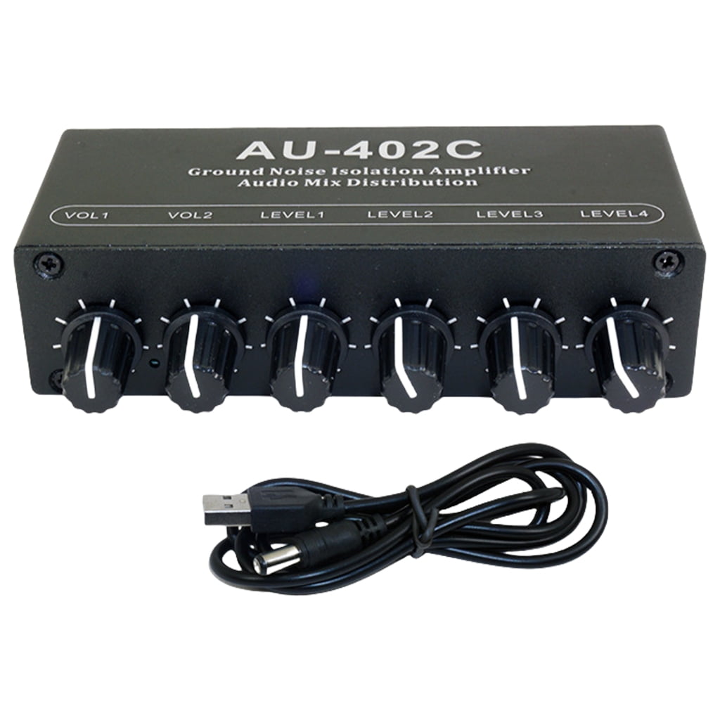tegongse Aluminum Alloy Stereo Sound Mixer for Multiple Computers with 3.5mm Interfaces and Ground Noise Elimination 20Hz - 20kHz