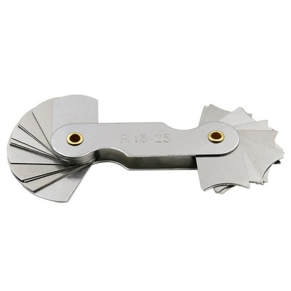 tegongse Carbon Steel Radius- Fillet-Gauge Set External Internal Arc Concave Convex Arc Measuring Tool R1-6.5 / R7-14.5 / R15-25