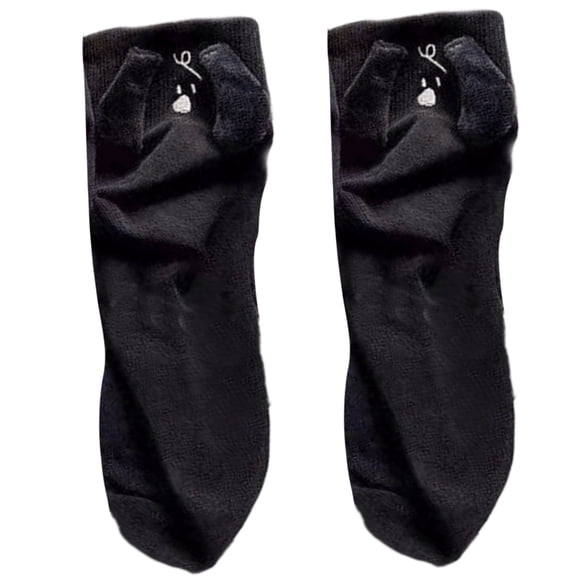 tegongse Cartoon 3D Doll Crew Socks Cotton Boot Socks Dog Ears Ankle Socks Fun Novelty Designs Crew Socks Lovely Calf Socks Gifts