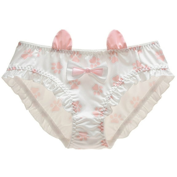 tegongse Cats Paws Printed Bikini Panty for Women Briefs Undies Comfortable Panties Underwear Lingerie Breathable Ladies Underpants