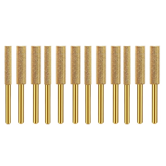 tegongse Easy To Install Pack of 12 Diamantine Bit Chainsaw Sharpening Heads Suitable for Precise Grinding Polishing Extended Use