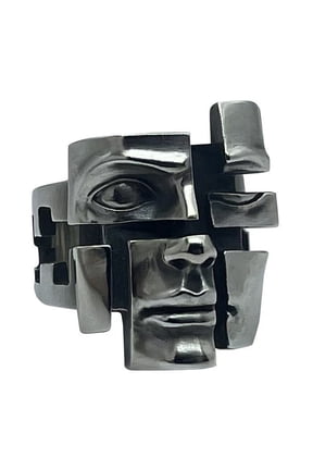 Exquisite Craftsmanship Mask Rings Retro Personality Rings Charm Showcasing Inner Complexity For Artistic Occasions