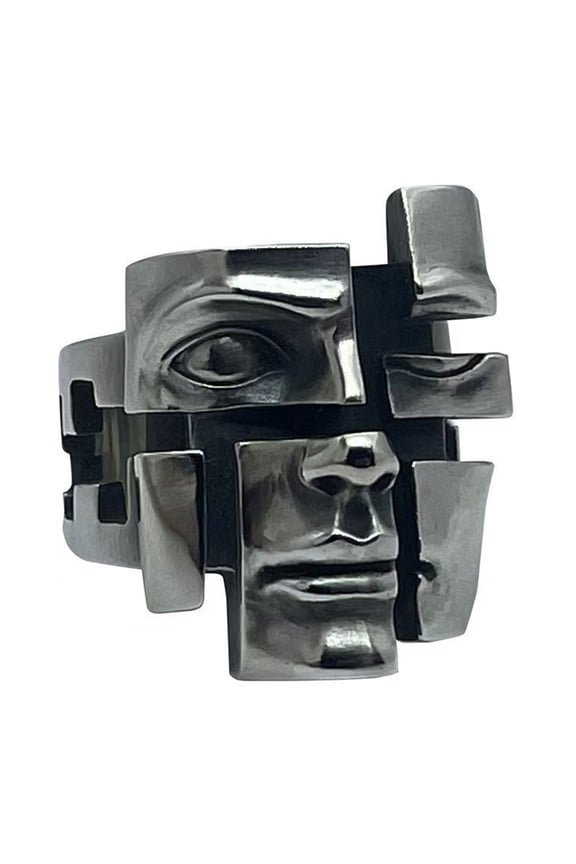 Exquisite Craftsmanship Mask Rings Retro Personality Rings Charm Showcasing Inner Complexity For Artistic Occasions