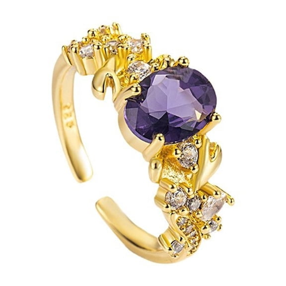 tegongse Fashionable Bauhinia Open Ring Designed For Comfort And Elegances Suitable For Business Gatherings And Evening Parties