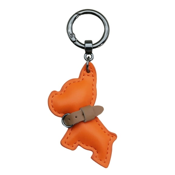 tegongse Fashionable PU Leather French Bulldog Keychain Lovely Charm Key Holder Ornament Decors for Pet Lovers and Trendsetters