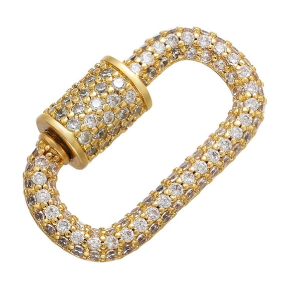 tegongse Fashionable Zircon Stone Brooch Clasp Rhinestones Climbing Button Pendant Versatile Jewelry Component for Craft Lover