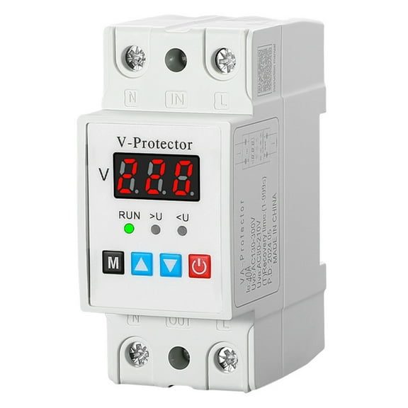 tegongse Home & Industrial Use Voltages Protector with Auto Reset Plastic Voltages Protections Device Automatic Voltages Protections