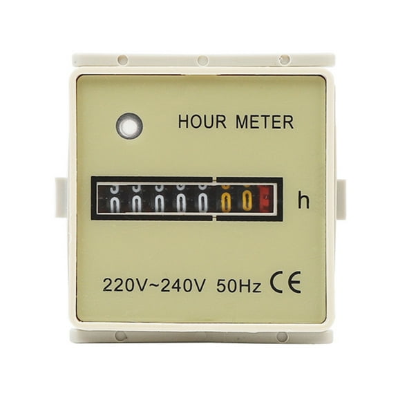tegongse Industrial Hour Meter 220V-240V 50Hz Timers Counter Air Conditioner Hourmeter Timing Gauge for Air Conditioning Machinery