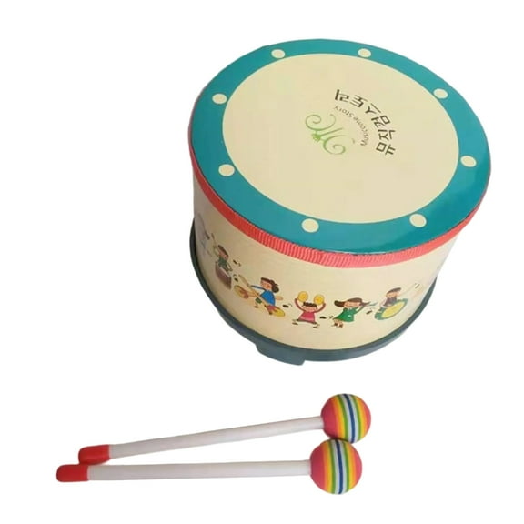 tegongse Kids Hand Drum Child Preschool Toy Floor Drum Orff Tambourine Rhythm Drum for Performances Parties Festivals Enduring