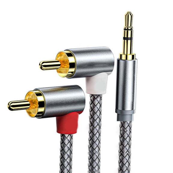 tegongse Modern Design 3.5mm Auxiliary to 2RCA Audios Cable for Seamlessly Integration with Sound Systems Metal Shell Y Splitter
