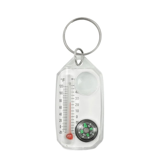 tegongse Outdoor Mountaineering Buckles Compasses Pointer Camping Tool Small Keychains Thermometers Compasses Pocket Sized Compasses