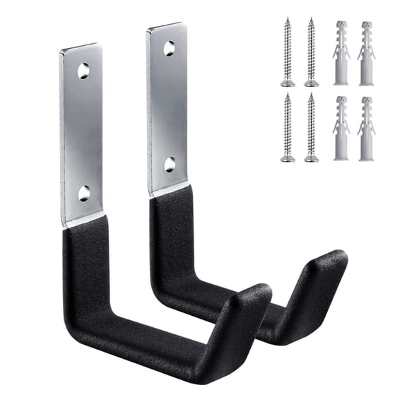 tegongse Pack Of 2 Stainless Steel Hooks for Garage Storage Space Saving Wall Mount Tool Cable Hangers Extension Cord Organizers