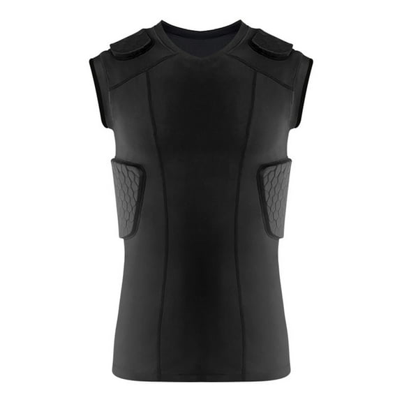 tegongse Padded Compression Shirt Football Rib Protector Pad Back Protector Padded Shirt Protective Gear for Baseball Basketball