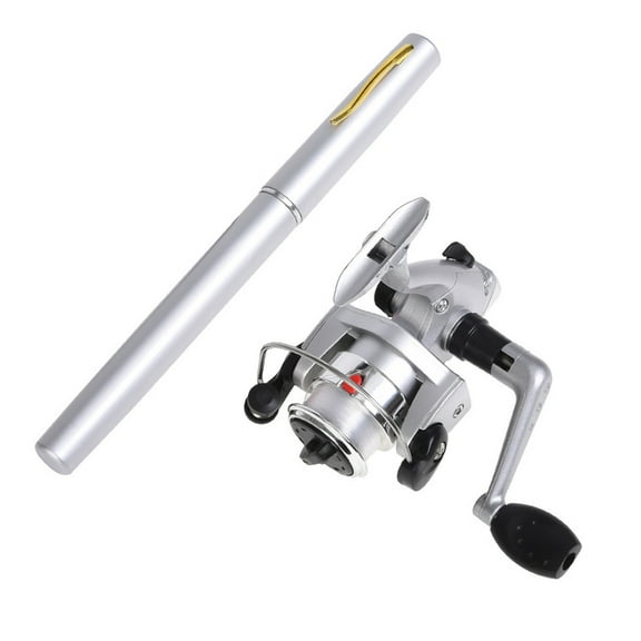 tegongse Pen Style Foldable Fishing Rod with Reel Set for Ice Fishing, Pocket Telescopic Mini Pen Shape Fishing Rod and Reel Set