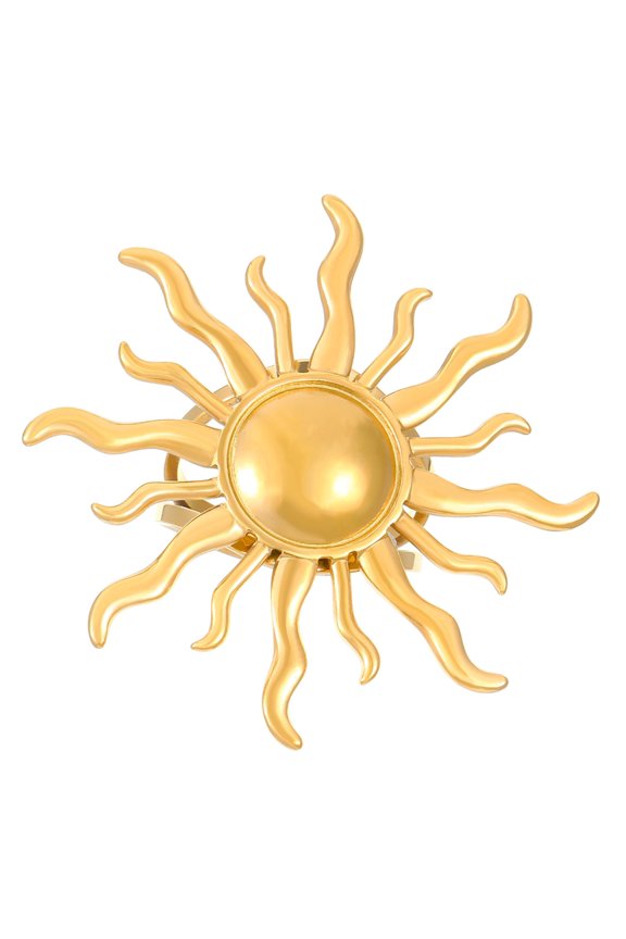 Simple Rings Adjustable Rings Sun/Heart Opening Rings Stainless Steel Texture Fashion Rings Suitable for Wedding Parties