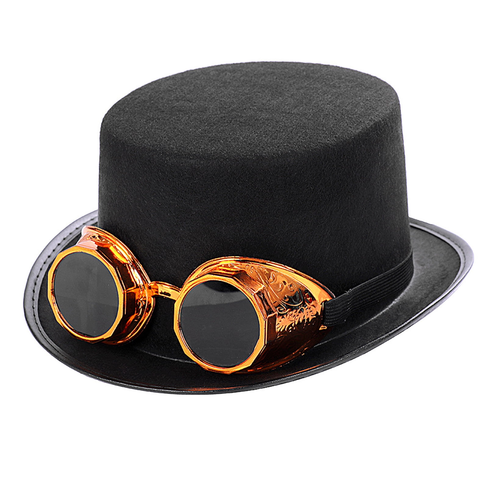tegongse Steampunk Top Hat Halloween Top Hat Gay Top Hat Black Jazz Hat Steampunk Men Hat Costume Accessory Carnival Nightclub