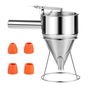 tegongse Sturdy Stainless Steel Pastes Funnel Dispenser Funnel Perfect For Making Takoyaki Cone Shape Design For Accurate Flows